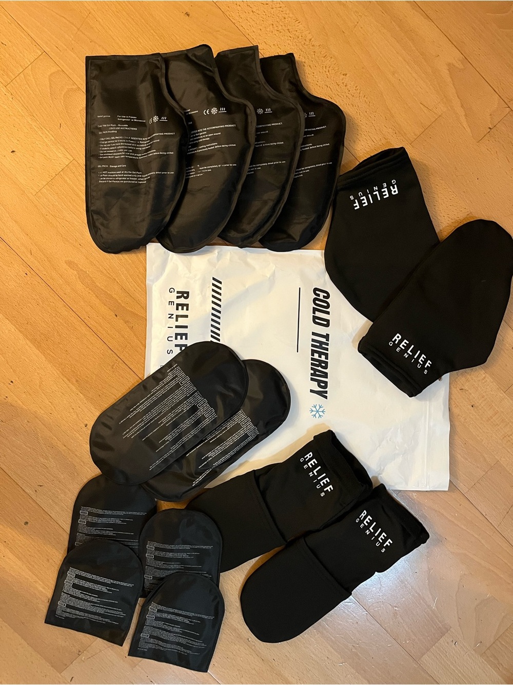 Cold Therapy Black Recovery Hand Mitts and Booties